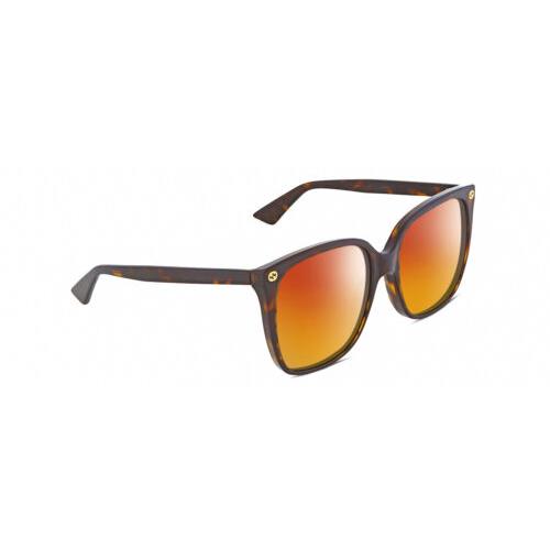 Gucci GG0022S Womens Cat Eye Polarized Sunglasses Tortoise Havana 57mm 4 Options Red Mirror Polar