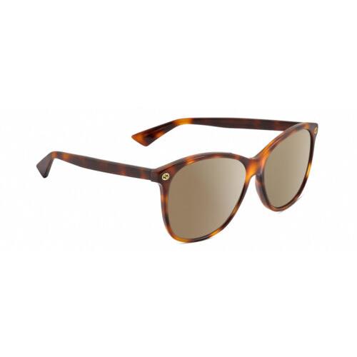 Gucci GG0024S Unisex Polarized Sunglasses in Brown Tortoise Havana 58mm 4 Option