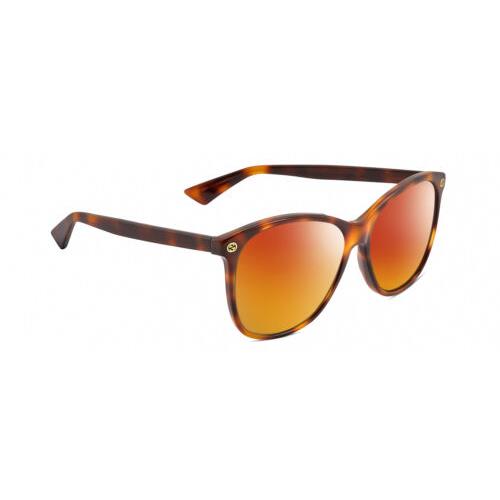 Gucci GG0024S Unisex Polarized Sunglasses in Brown Tortoise Havana 58mm 4 Option Red Mirror Polar