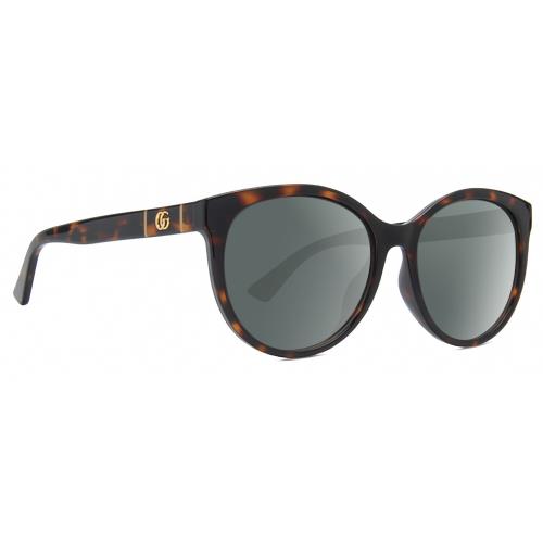 Gucci GG0636SK Womens Round Polarized Sunglasses Tortoise Havana Gold 56mm 4 Opt Smoke Grey Polar