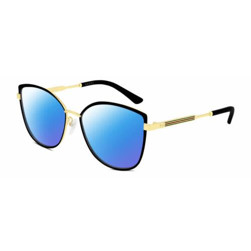 Gucci GG0589SK Women Cat Eye Designer Polarized Sunglasses Black Gold 57mm 4 Opt