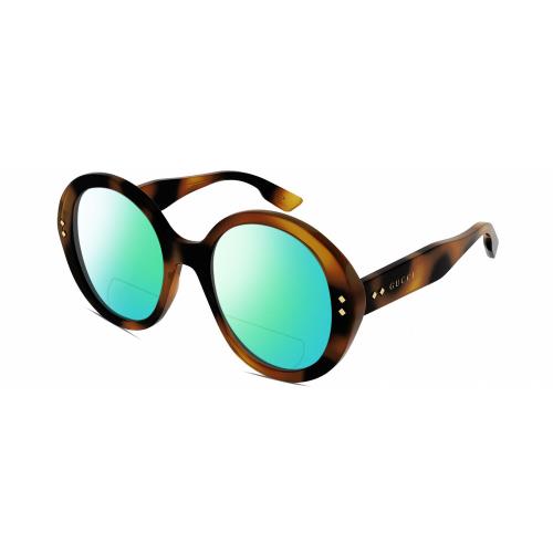 Gucci GG1081S Womens Polarized Bifocal Sunglass Tortoise Havana Gold 54mm 41 Opt Green Mirror