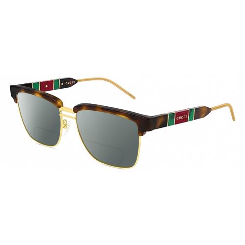 Gucci GG0603S Unisex Polarized Bifocal Sunglass Tortoise Havana Gold 56mm 41 Opt Grey