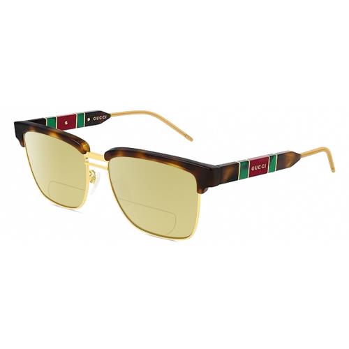 Gucci GG0603S Unisex Polarized Bifocal Sunglass Tortoise Havana Gold 56mm 41 Opt Yellow