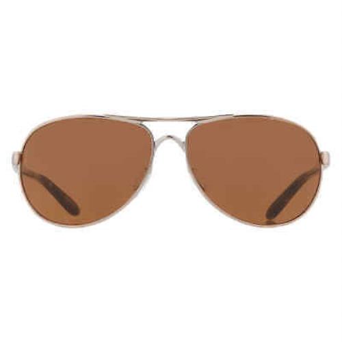 Oakley Feedback Prizm Bronze Pilot Ladies Sunglasses OO4079 4079475 9 - Frame: Metallic, Lens: Brown