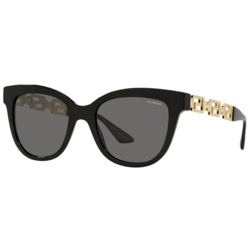 Versace Polarized Women`s Black Cat Eye Sunglasses - VE4394 GB181 54 - Italy - Frame: Black, Lens: Dark Grey