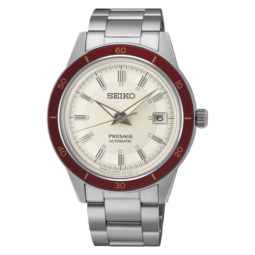 Seiko Men Presage Style 60 s Ruby Automatic Ivory Dial Watch SRPH93 - Ivory