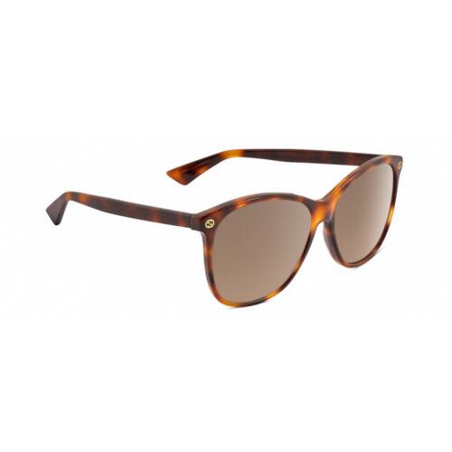 Gucci GG0024S Unisex Square Designer Sunglasses Brown Tortoise Havana/brown 58mm - Frame: , Lens: Brown