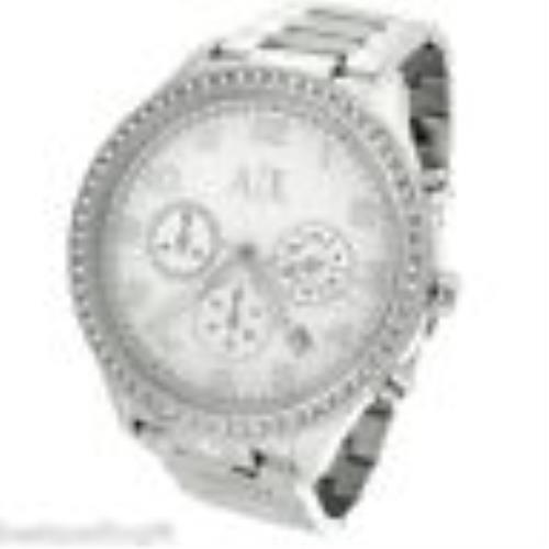 Armani Exchange Silver Stainless/s+crystals Glitz Chronograph WATCH-AX5109