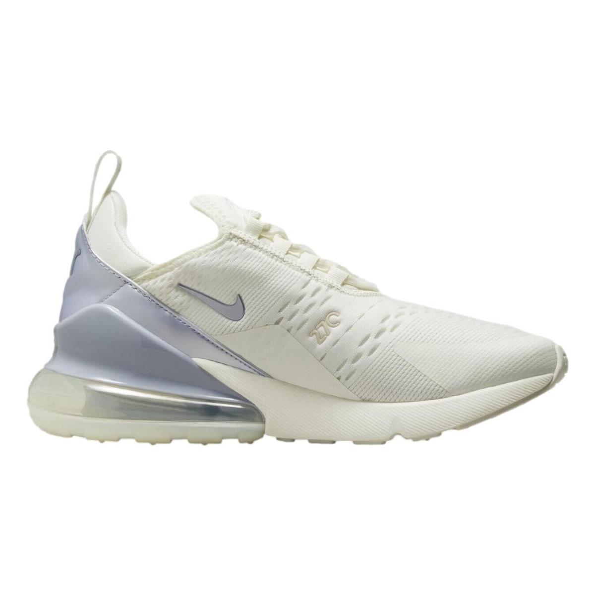 Size 11.5 - Nike Air Max 270 Low Sail Oxygen Purple Women`s Shoes FB2934-100 - White