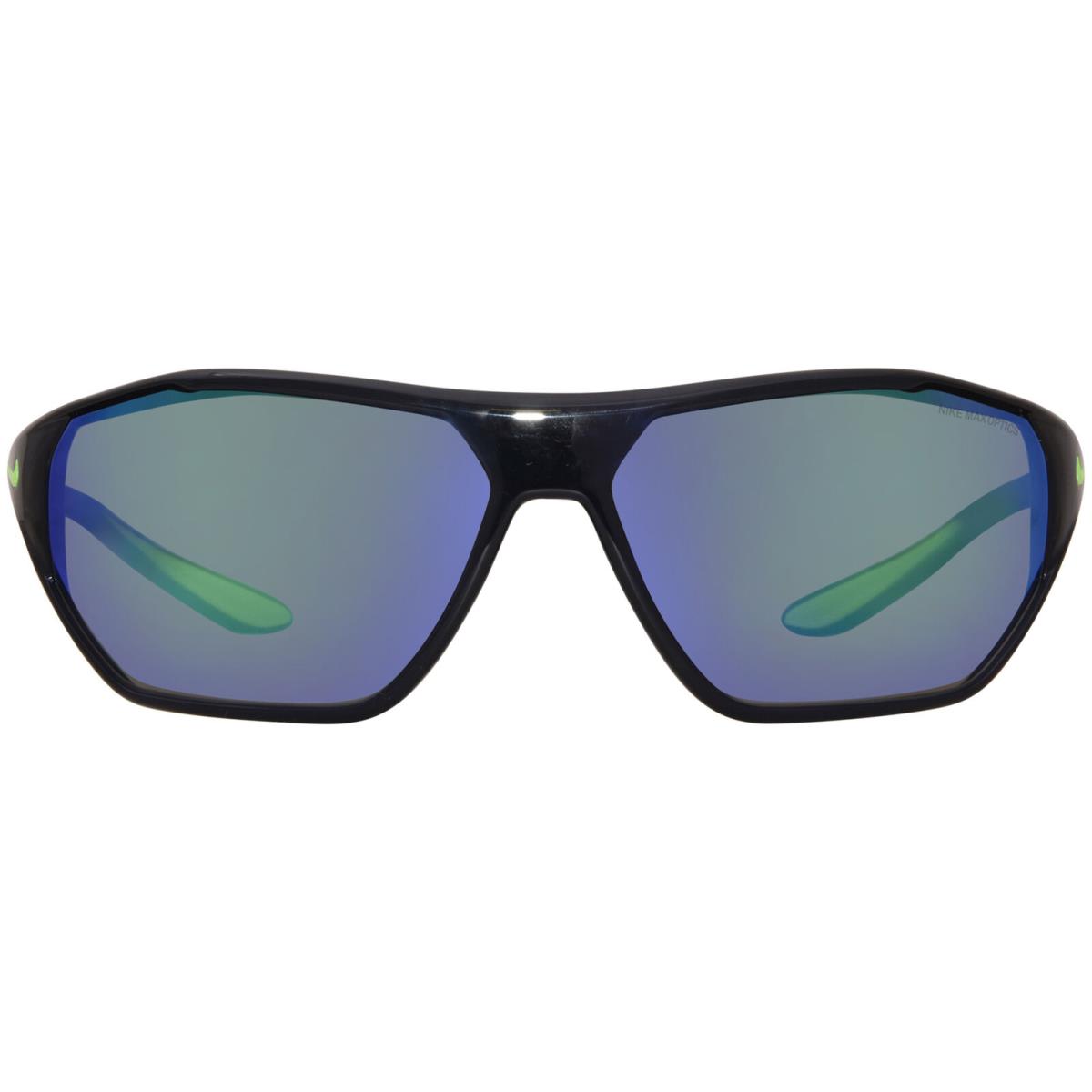 Nike Aero Drift-m DQ0997 010 Sunglasses Black/green Mirror Rectangle Shape 65mm