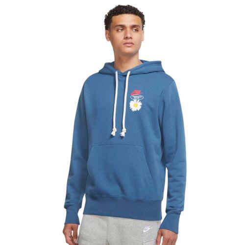 Nike French Terry Pullover Hoodie Mens Sunflower Blue Size Large Buyers Sample