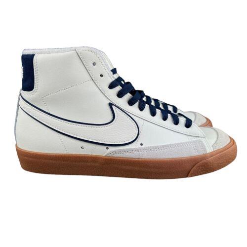 Nike Blazer Mid `77 Premium Sail White Navy Shoes DQ7672-100 Men`s Size 8.5 - White