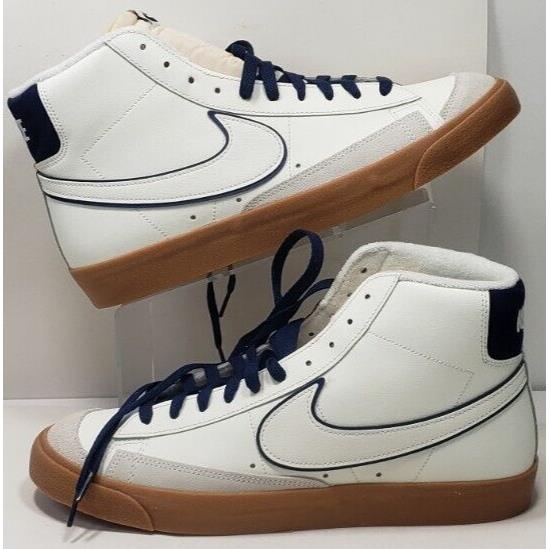 Nike Blazer Prm Leather Sail Midnight Navy Shoes DQ7672-100 Mens S 12 - White