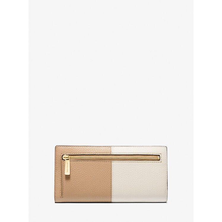 Michael Kors Reed Leather Snap Wallet Camel Multi