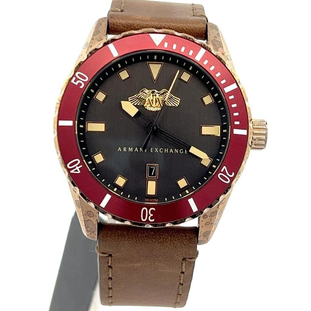 Armani Exchange AX1712 Brown Leather Strap Men`s Watch