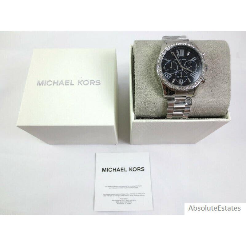 Michael Kors Lexington Silver Dark Blue Unisex Watch MK7277 + Box