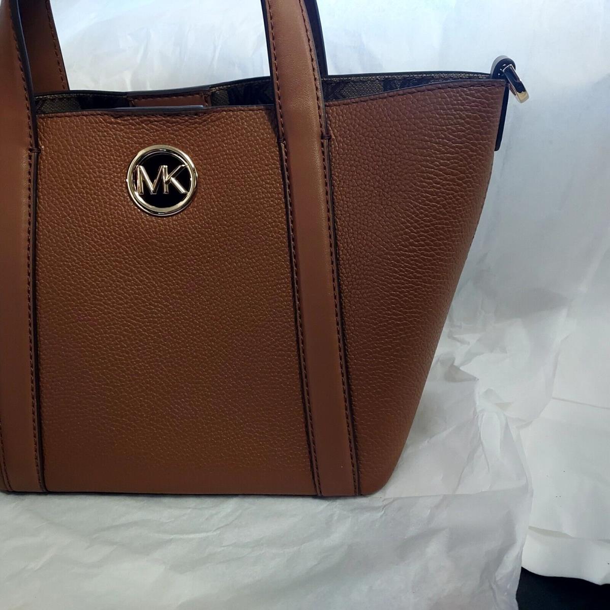 Michael Kors Hadleigh Small Double Handle Tote Bag in Luggage Leather