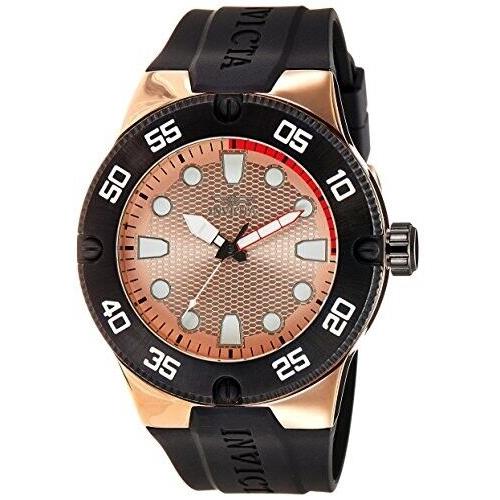 Invicta Pro Diver Rose Dial Black Polyurethane Men`s Watch 18025