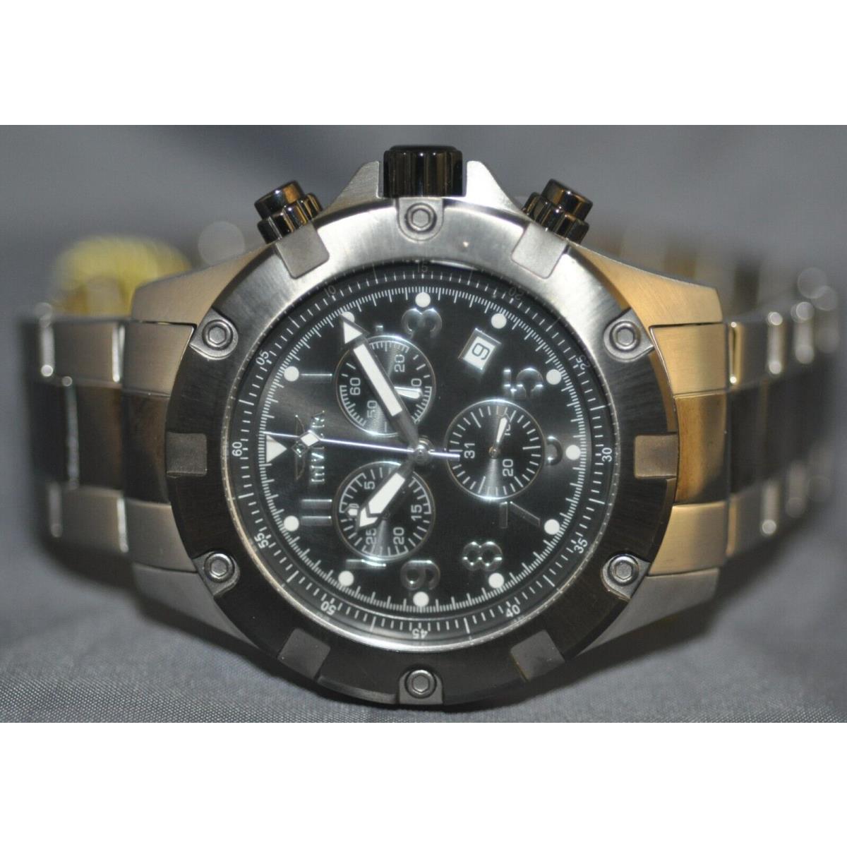 Invicta Men s Specialty Chrono Black Dial Two Tone Stainless Steel