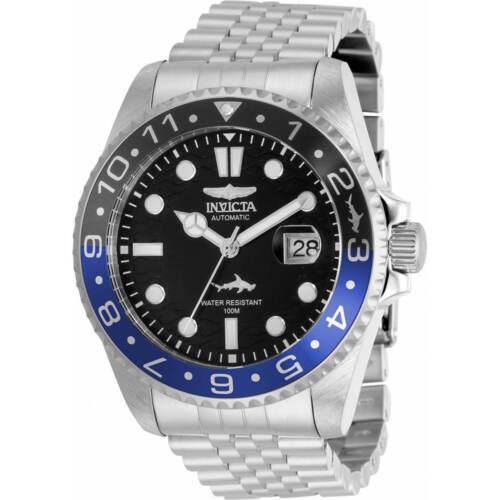 Invicta Men`s Watch Pro Diver Japanese Automatic Silver Steel Bracelet 35150 - Face: Black, Dial: Black, Band: Silver