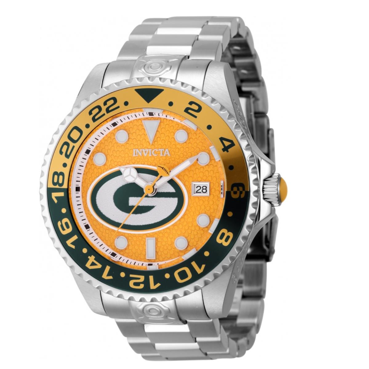 Invicta Nfl Green Bay Packers Men`s 47mm Grand Diver Automatic Watch 45034