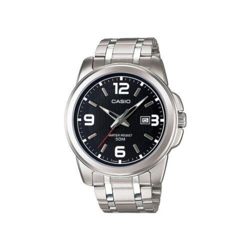 Casio Analog Black Dial Stainless Steel Bracelet Men`s Watch MTP-1314D-1AVDF - Dial: Black, Band: Silver