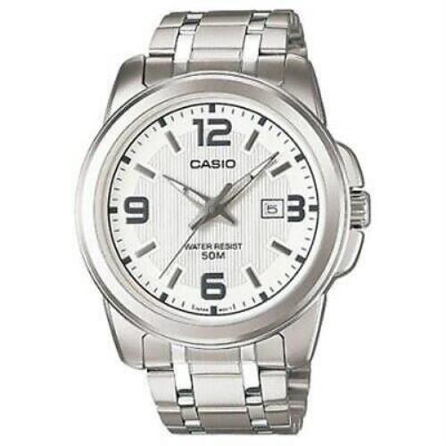 Casio Enticer Analog White Dial Stainless Steel Men`s Watch MTP-1314D-7AVDF