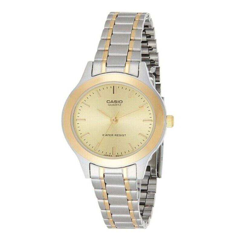 Casio Stainless Steel Women`s Two Tone Analog Wrist Watch LTP-1128G-9ARDF