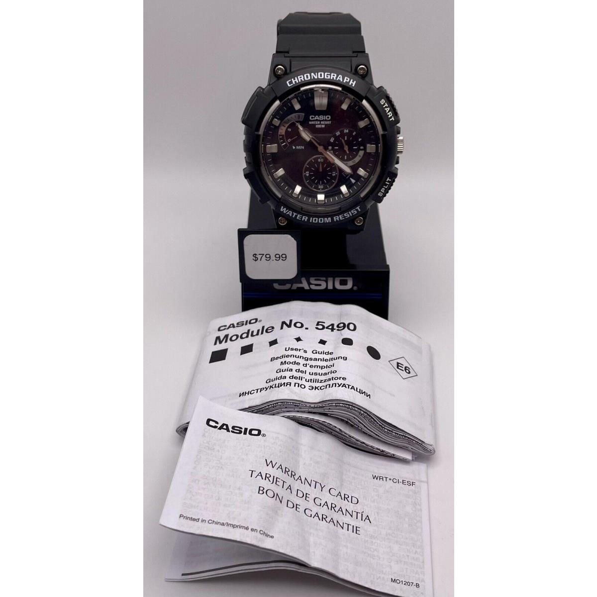 Casio Men`s Retrograde Black/silver Dial Quartz Watch - MCW200H Msrp: