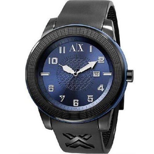 Armani Exchange Black Polyurethane Blue Prism Dial WATCH-AX1120