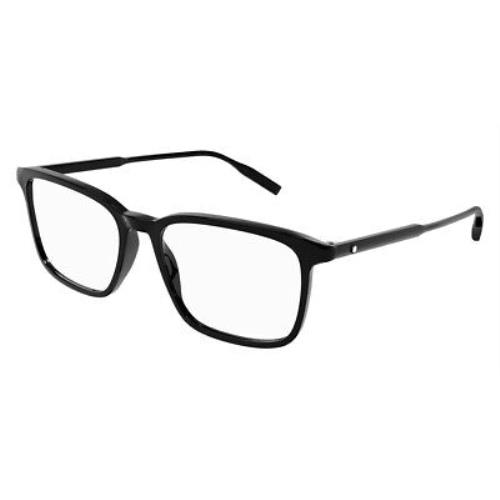 Montblanc MB0197O Eyeglasses Men Black Rectangle 53mm