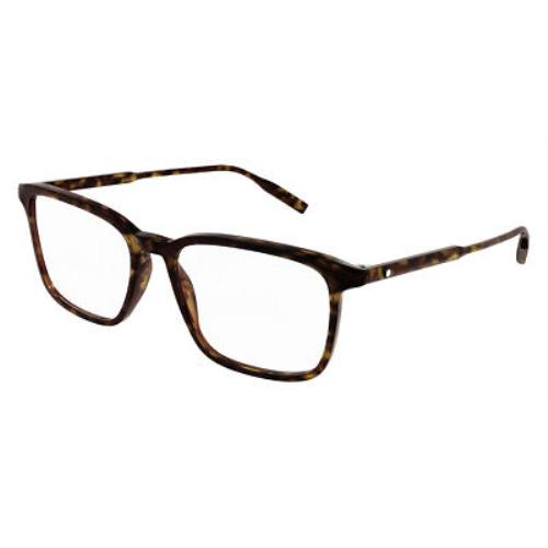 Montblanc MB0197O Eyeglasses Men Havana Rectangle 53mm
