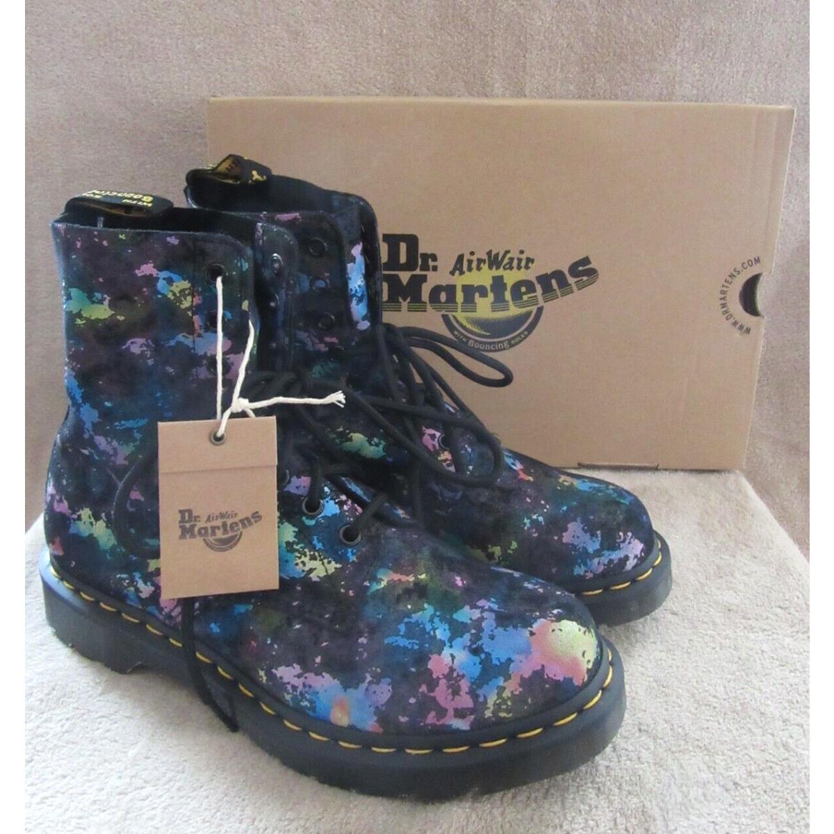 DR Martens 1460 Pascal Rainbow Burst Suede Lace Up Boots Shoes US 9 EU 41