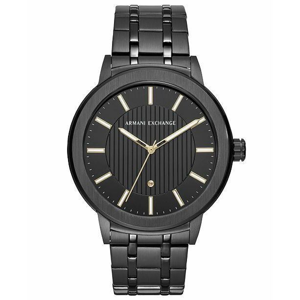 Armani Exchange Men`s Three-hand Black Stainless Watch Diamond Series AX1465