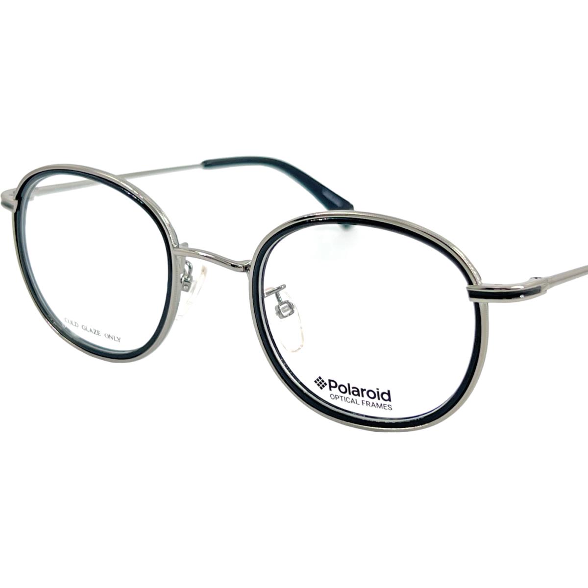 Polaroid PLDD366/F Unisex Round Metal Eyeglass Frame 085K Ruthenium Black 48-22