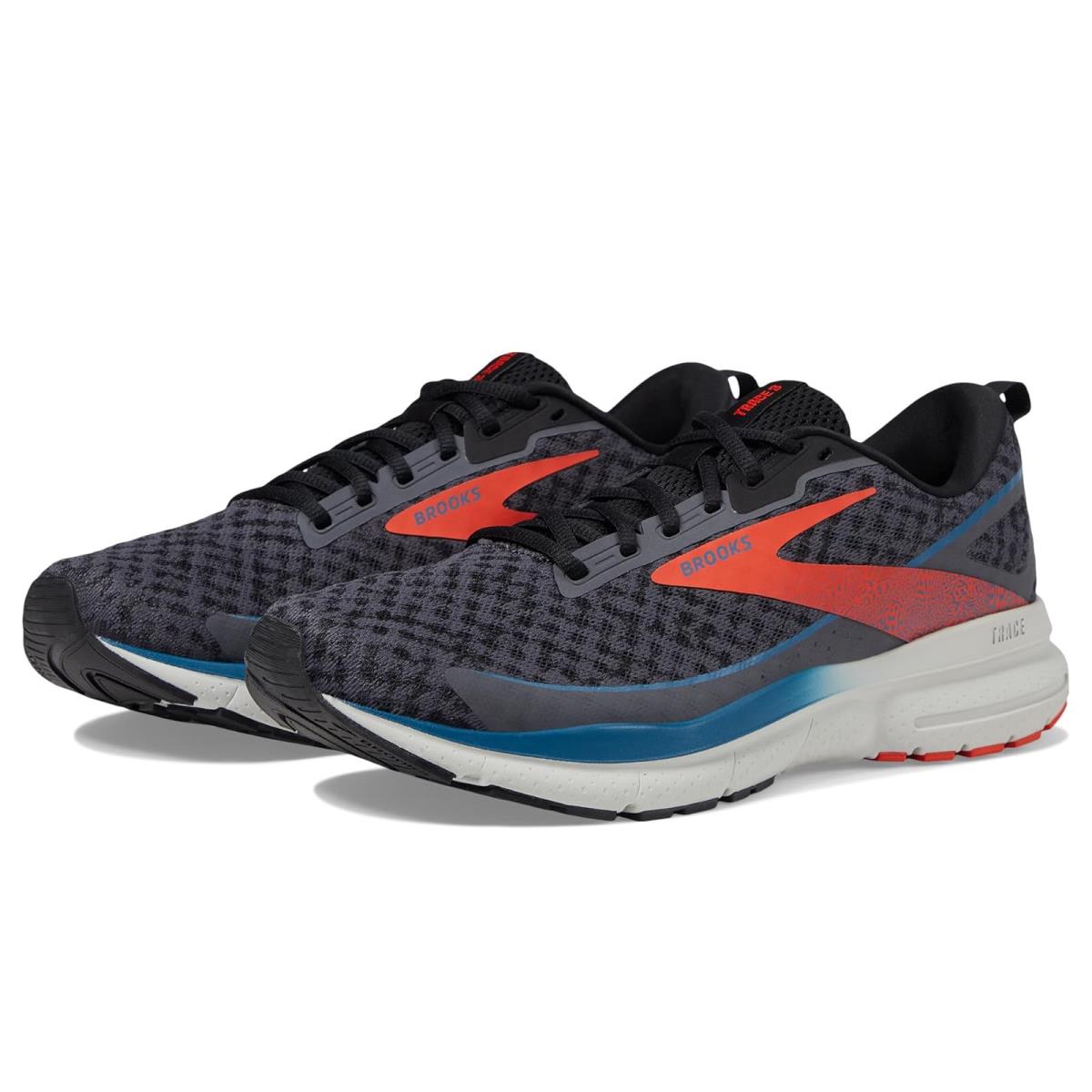 Man`s Sneakers Athletic Shoes Brooks Trace 3 Blackened Pearl/Red/Blue