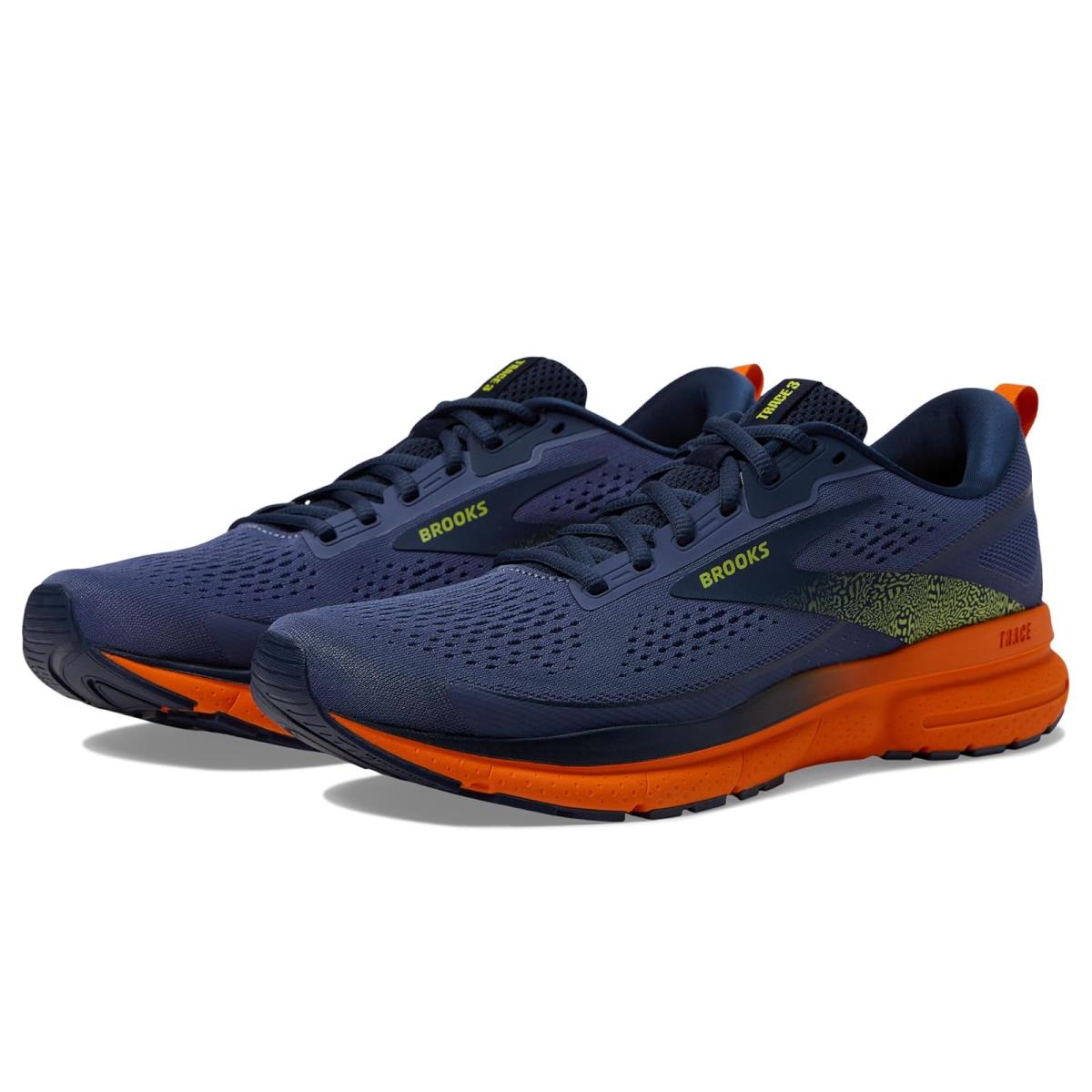 Man`s Sneakers Athletic Shoes Brooks Trace 3 Iris/Red Orange/Sulphur