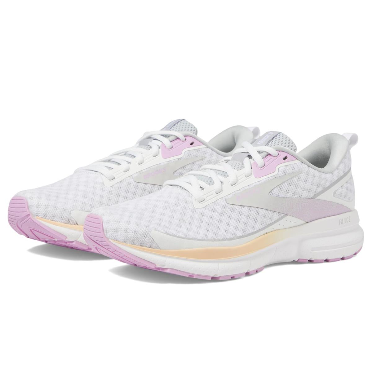 Woman`s Sneakers Athletic Shoes Brooks Trace 3 White/Orchid/Apricot