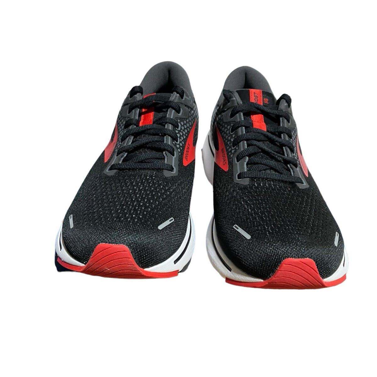 Brooks Sneakers Mens 11.5 Ghost 14 Shoes Running Black Red Walking 1103691D063