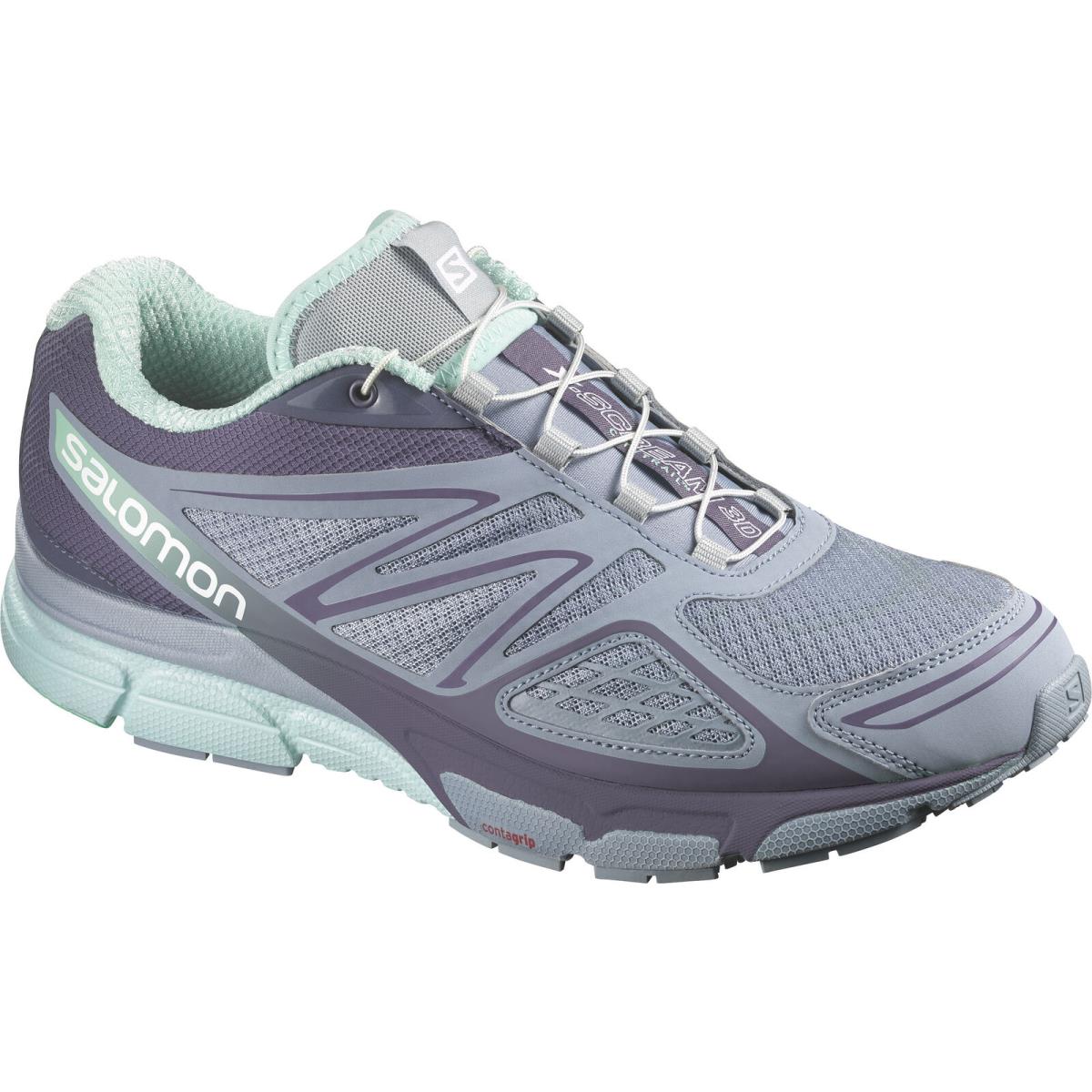 Salomon X Scream 3D Low Lightweight Running Shoe Women`s 10 Blue Lavender 371288