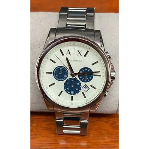 Armani Exchange AX2500 Men`s Chronograph Stainless Steel Watch - Silver