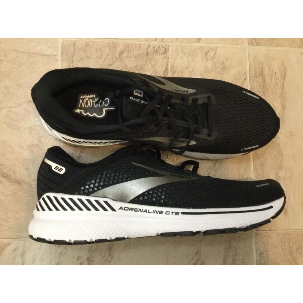 Brooks Adrenaline Gts 22 Black Silver Running Sneakers Shoes Mens Sz 13 D