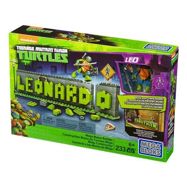 Mega Bloks DRV34 Leonardo Ninja Name Builder Tmnt Teenage Mutant Ninja Turtles