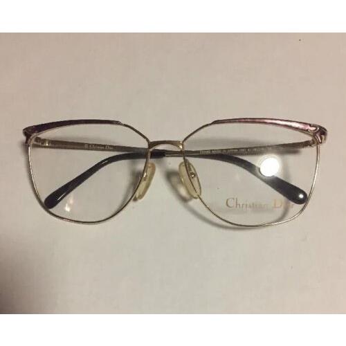 Christian Dior 50 s Style 2861 Gold Pink Metal Eyeglass Frame 56-14-130