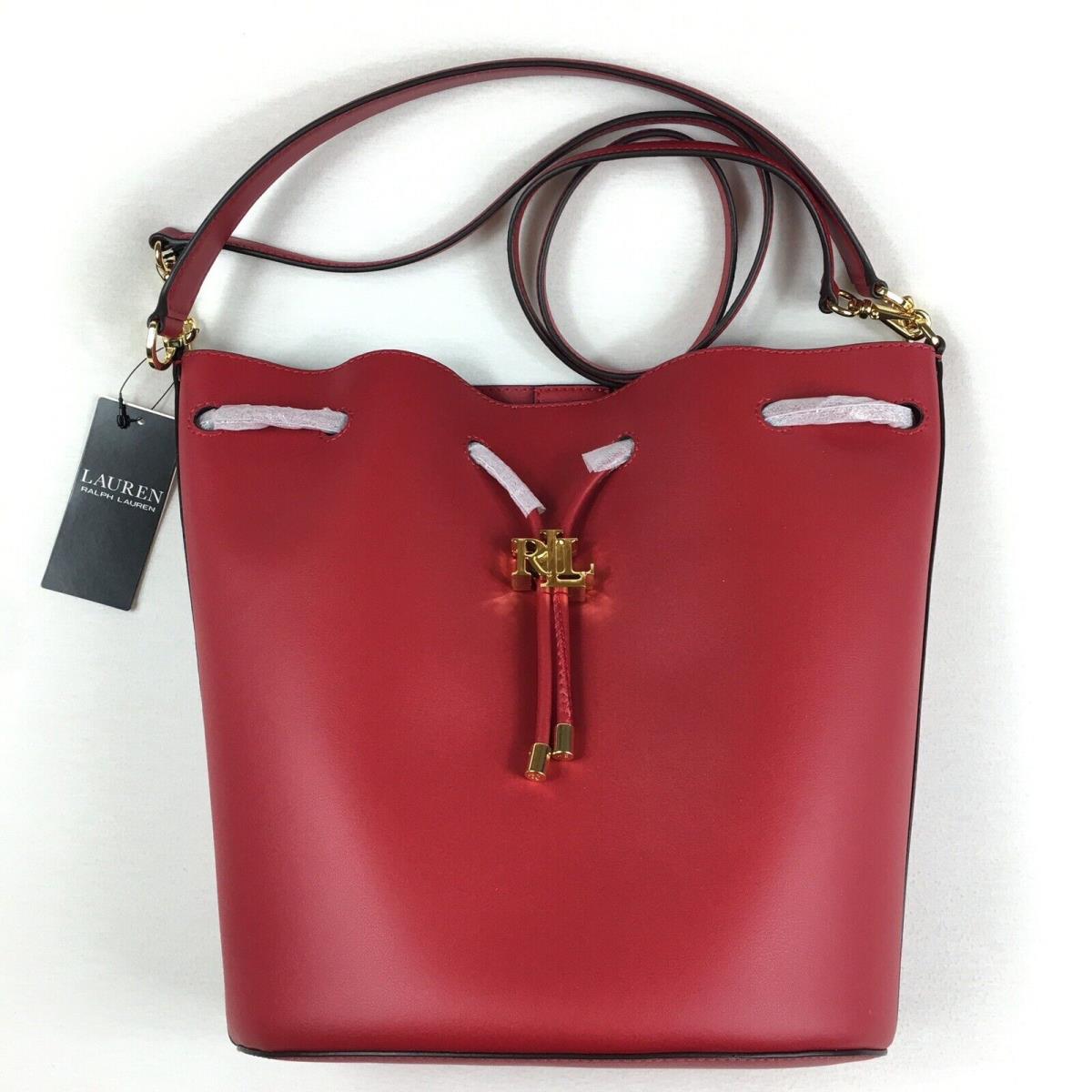 Ralph Lauren Carryover Andie Tote Drawstring Handbag Red