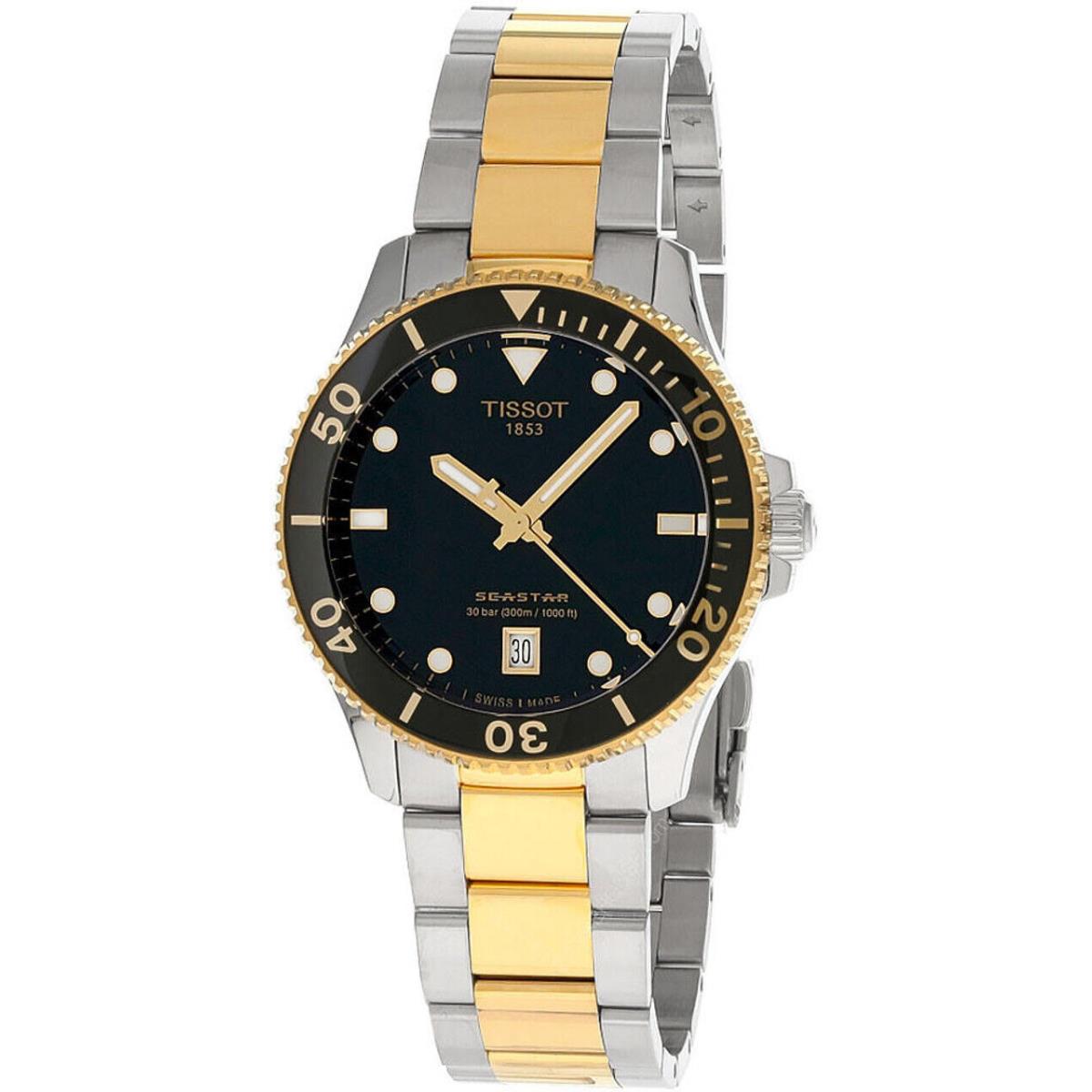 Tissot Seastar 1000 40MM SS Black Dial Two-tone Men`s Watch T120.410.22.051.00