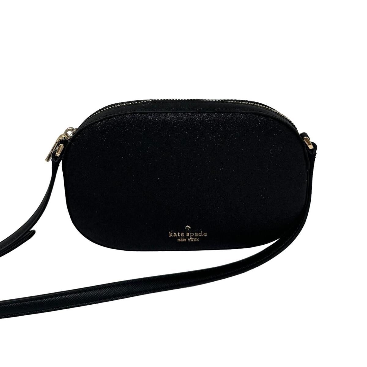 Kate Spade Glimmer Glitter Oval Camera Crossbody Bag KE459 Black