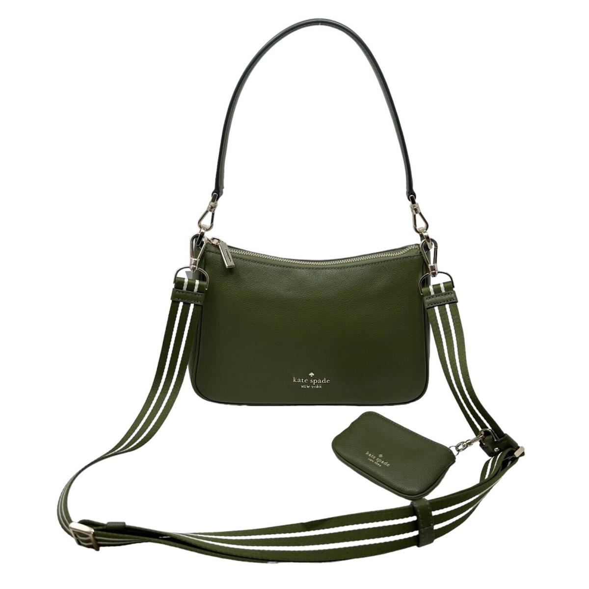 Kate Spade Rosie Shoulder Bag Pebbled Leather Detachable Coin Purse KF086 Enchanted Green