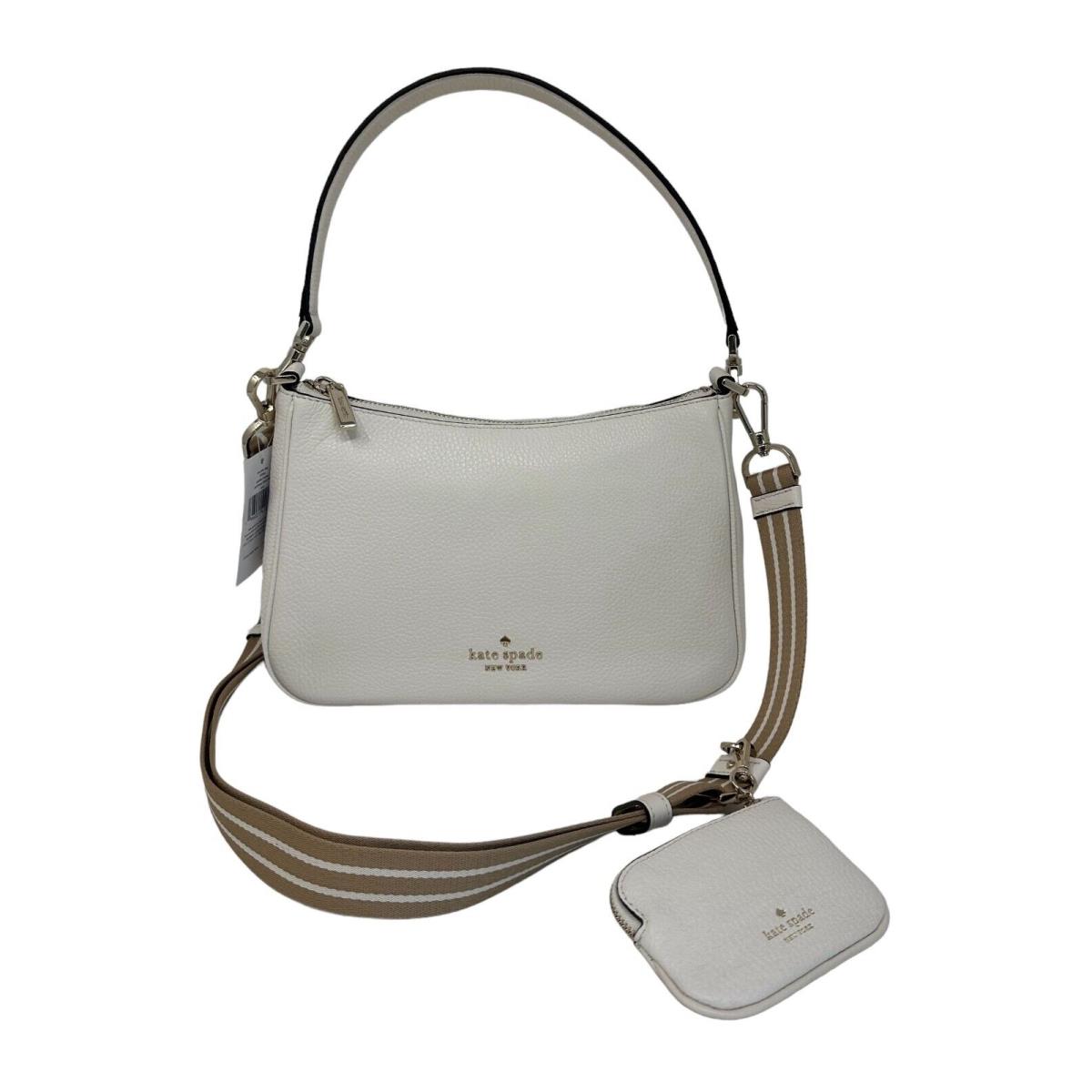 Kate Spade Rosie Shoulder Bag Pebbled Leather Detachable Coin Purse KF086 Parchment Multi
